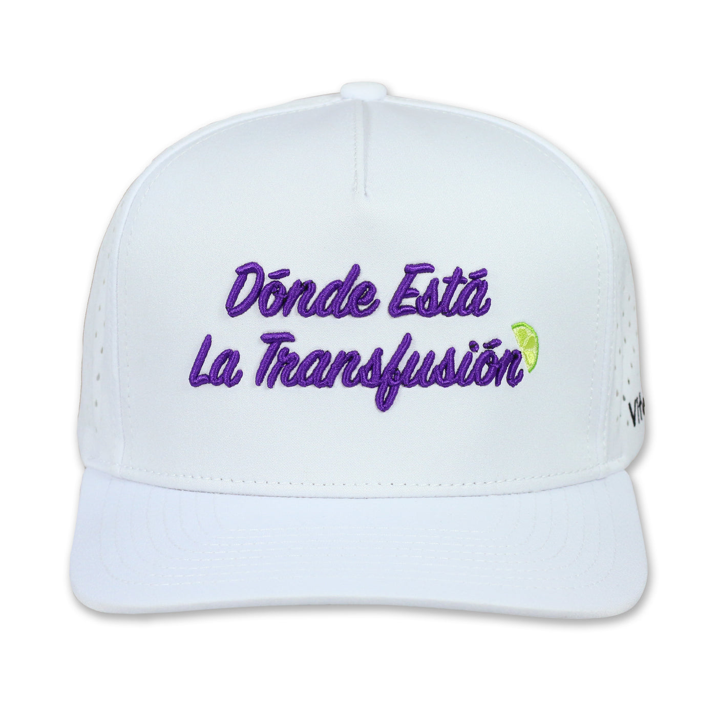 white purple fun trucker transfusion golf hat