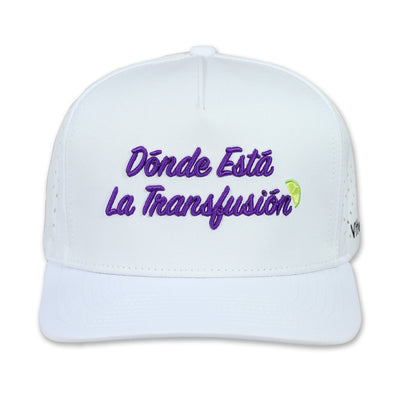 white purple fun trucker transfusion golf hat