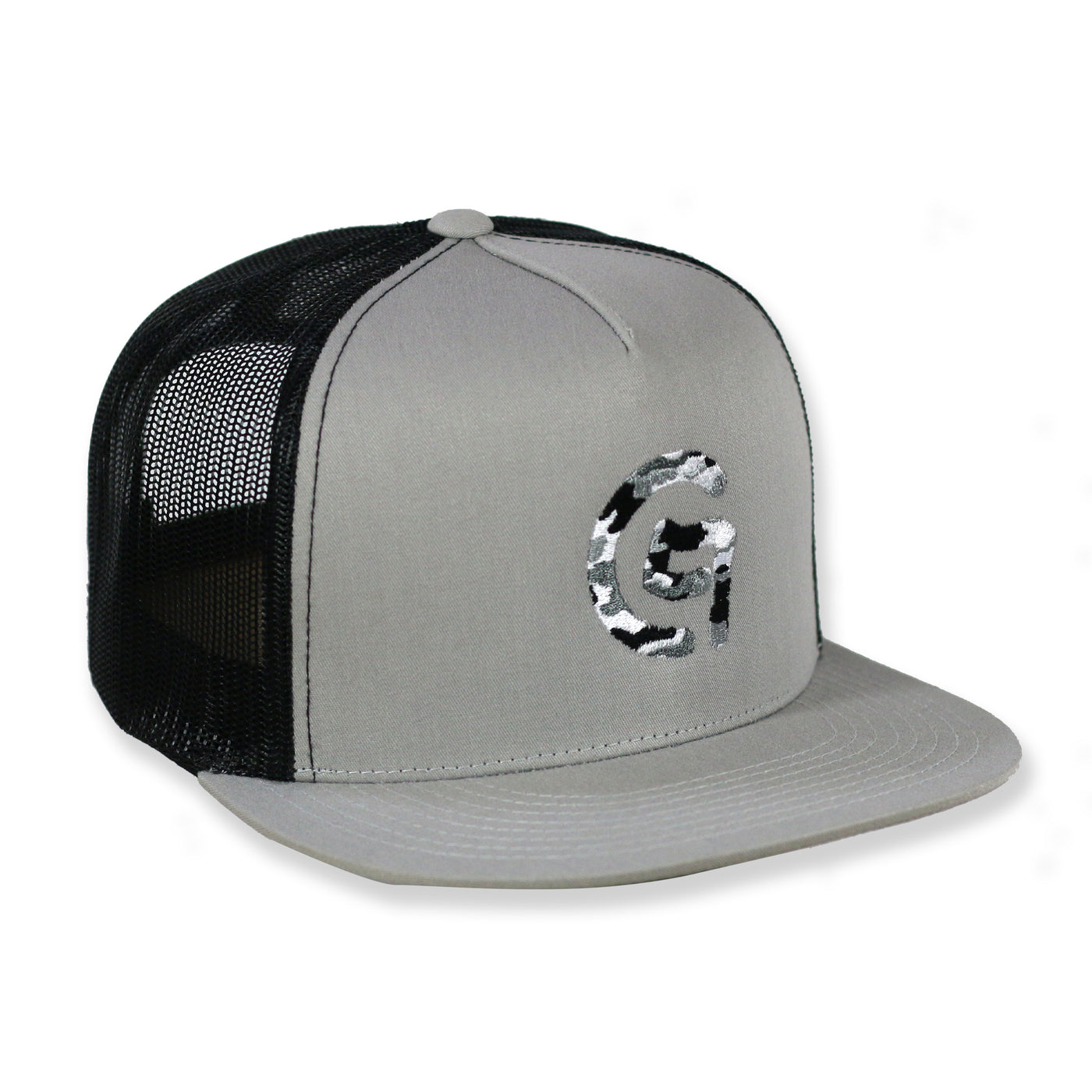Flat Brim Structured Camo Logo Hat