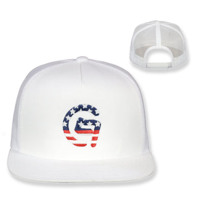 Flat Brim Structured Patriotic Logo Hat