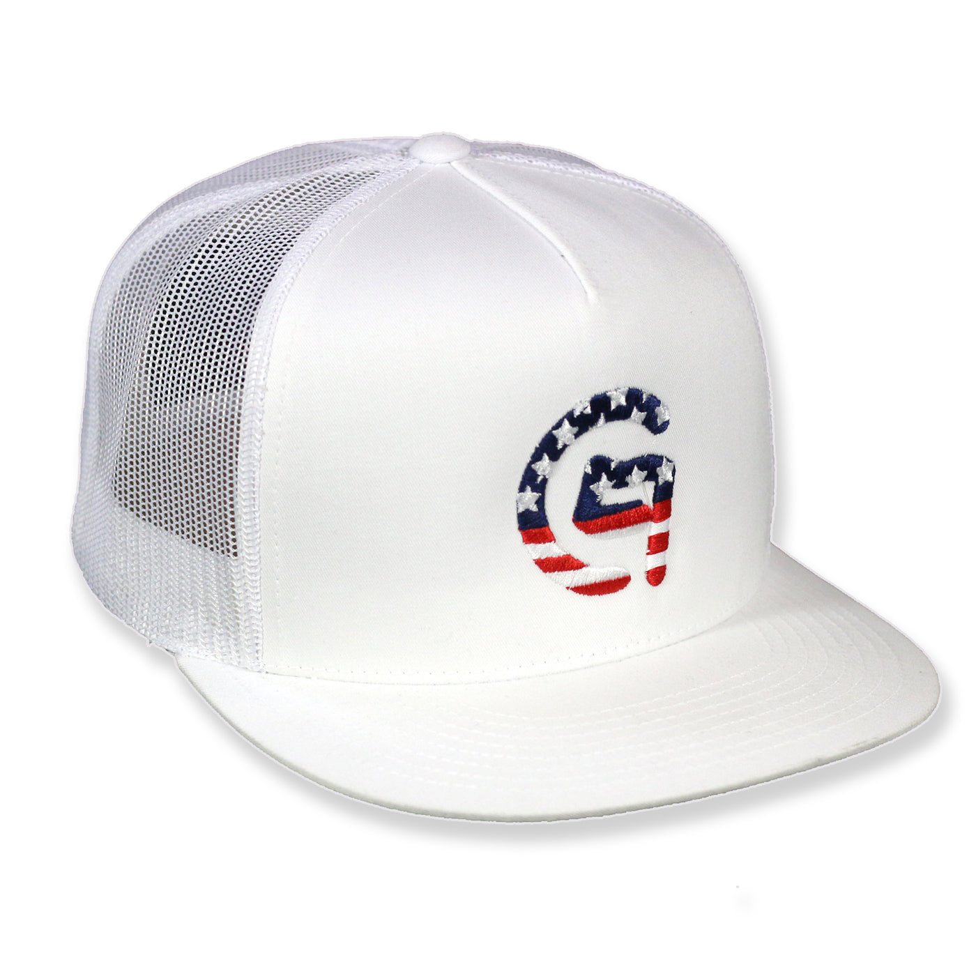Flat Brim Structured Patriotic Logo Hat