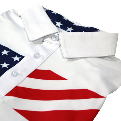 American Flag Theme Fun Men’s Performance Golf Polo Shirt 